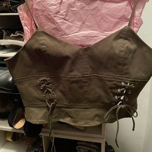 Super Down army green top.